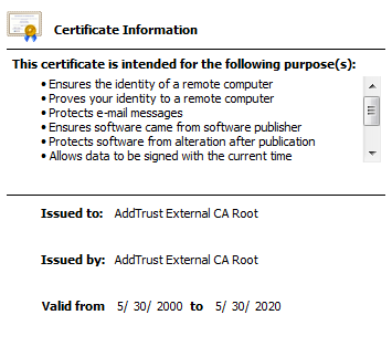 اطلاعات certificate 